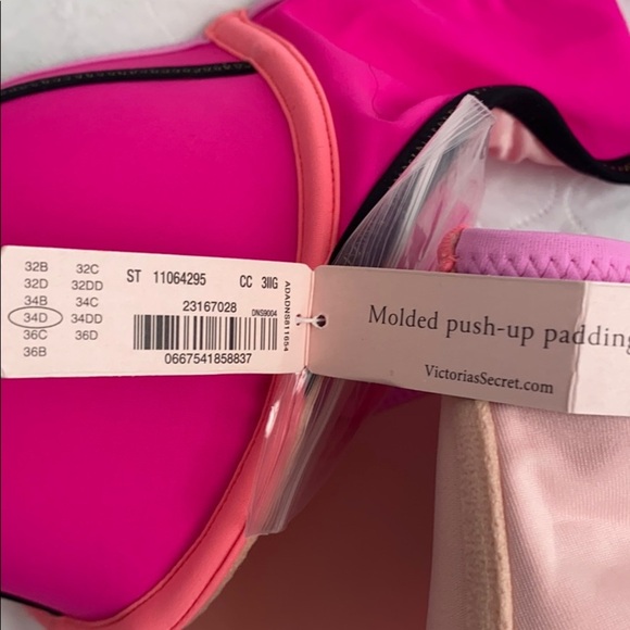 Victoria’s Secret The Flirt Bandeau neon pink 34D - Picture 5 of 7